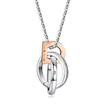 Austrian Crystal Couple Necklace Stainless Steel Pendant