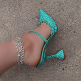 High 21+5cm Tennis Chain Cz Butterfly Charm Anklet Women Jewelry