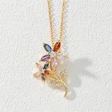 Women Metal Tassel Rhinestone Long Chain Necklace Sweater Jewelry