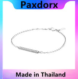 S925 Sterling Silver Charm Chain Bracelet Bangle for Women Jewelry