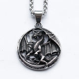 Men's Stainless Steel VIKING Dragon Pendant Necklace