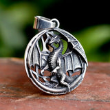 Men's Stainless Steel VIKING Dragon Pendant Necklace