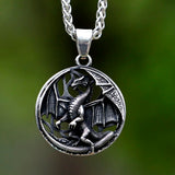Men's Stainless Steel VIKING Dragon Pendant Necklace