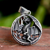 Men's Stainless Steel VIKING Dragon Pendant Necklace