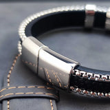 Personalized Family Name Chain Bracelets for Men with Stainless Steel Charms