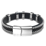 Personalized Family Name Chain Bracelets for Men with Stainless Steel Charms