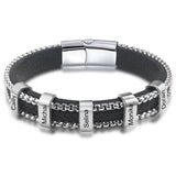 Personalized Family Name Chain Bracelets for Men with Stainless Steel Charms