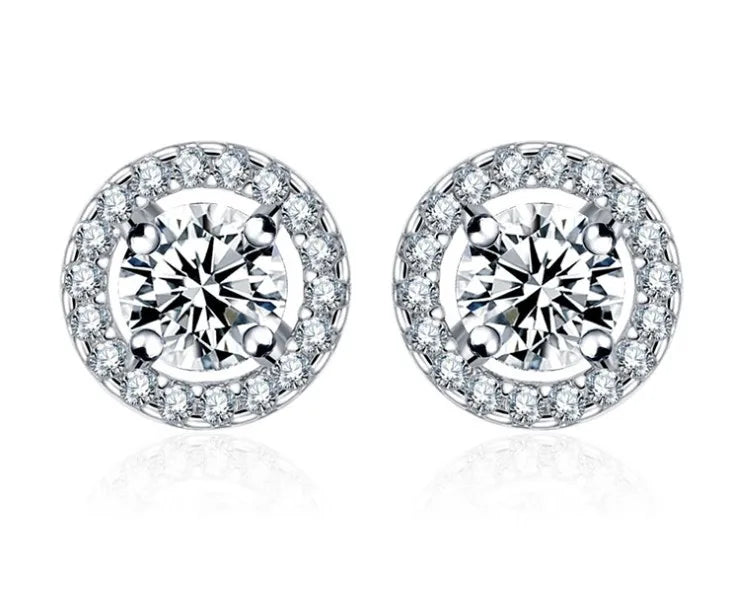 WED zircon earrings Snowflake earring crystals Austrian couple wild ea