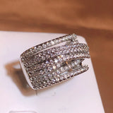 925 Silver Interweave Zirconia Wedding Rings for Women