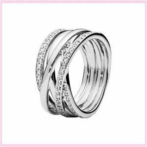 925 Silver Stackable Rings Rainbow Heart Ring Engagement Jewelry