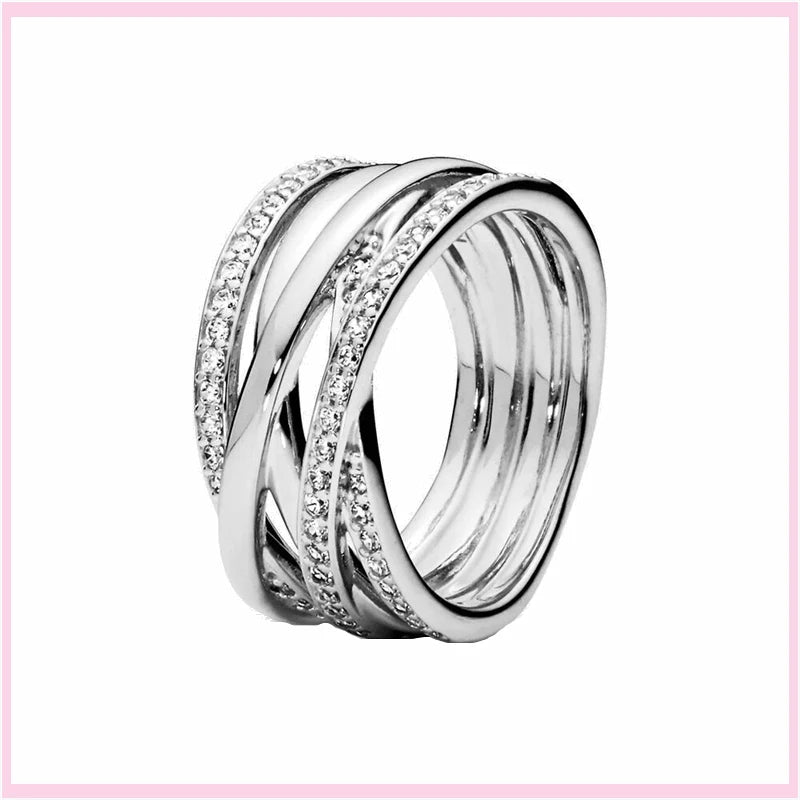 925 Silver Stackable Rings Rainbow Heart Ring Engagement Jewelry
