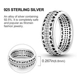 925 Silver Stackable Rings Rainbow Heart Ring Engagement Jewelry