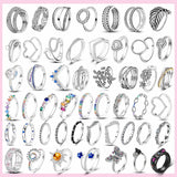 925 Silver Stackable Rings Rainbow Heart Ring Engagement Jewelry
