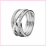 925 Silver Stackable Rings Rainbow Heart Ring Engagement Jewelry