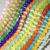 Moonstone Cat Eye Beads Round Loose Spacer Beads 4-12mm for DIY Jewelry Making