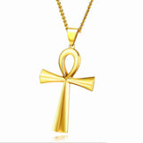 Egyptian Ankh Crucifix Necklace Stainless Steel Symbol of Life Cross Jewelry