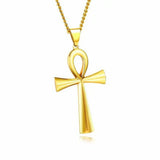 Egyptian Ankh Crucifix Necklace Stainless Steel Symbol of Life Cross Jewelry