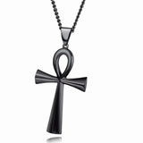 Egyptian Ankh Crucifix Necklace Stainless Steel Symbol of Life Cross Jewelry