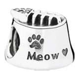 925 Silver Bangle Popcorn Ice Cream Beads Cat Claw Angel Pendant