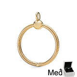 925 Silver O Carrier Medium O Pendant Necklaces Rose Small Charm