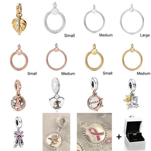 925 Silver O Carrier Medium O Pendant Necklaces Rose Small Charm