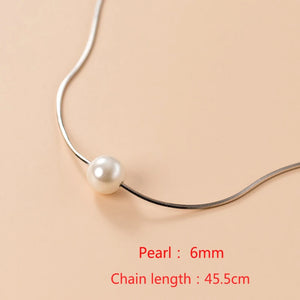 925 Silver Pearl Necklace Pendant for Women