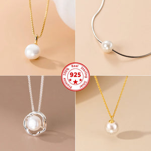 925 Silver Pearl Necklace Pendant for Women
