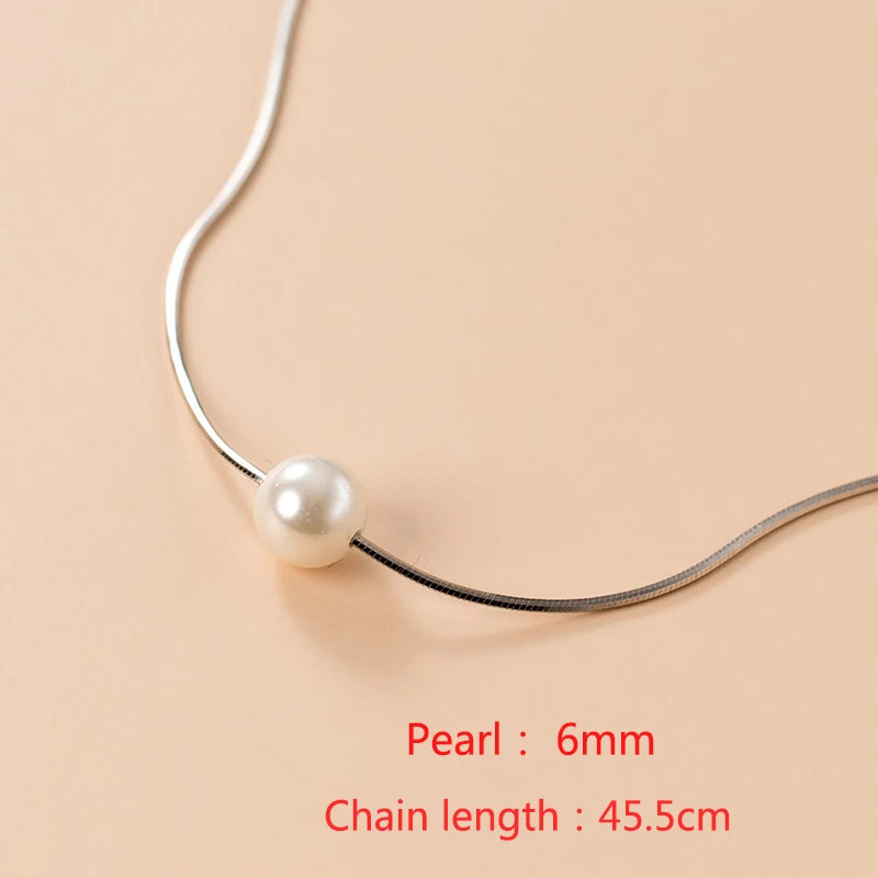 925 Silver Pearl Necklace Pendant for Women