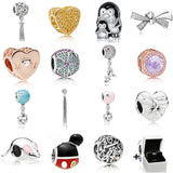 925 Silver Heart Crystal Pendant for European Bracelet