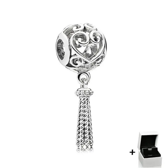 925 Silver Heart Crystal Pendant for European Bracelet