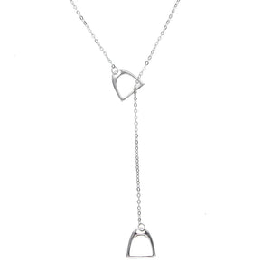 925 Silver Double Horse Hoof Pendant Horseshoe Necklace For Women