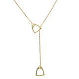 925 Silver Double Horse Hoof Pendant Horseshoe Necklace For Women