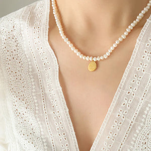 Freshwater Pearl Pendant Necklace for Women Girls Valentines Gift