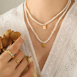 Freshwater Pearl Pendant Necklace for Women Girls Valentines Gift