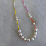 Baroque Pearl Necklace Colorful Beads Girl Gift 18KGF Gold Plate