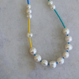 Baroque Pearl Necklace Colorful Beads Girl Gift 18KGF Gold Plate
