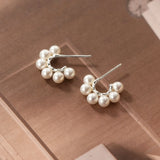 925 Sterling Silver Pearl Studs Classic Ins Style Earrings