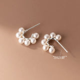 925 Sterling Silver Pearl Studs Classic Ins Style Earrings