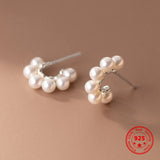 925 Sterling Silver Pearl Studs Classic Ins Style Earrings