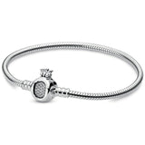 S925 Silver Heart Chain Bangle for Charm Bracelet