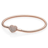 S925 Silver Heart-shaped Chain for Charm Bracelet