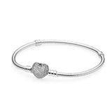 S925 Silver Heart-shaped Chain for Charm Bracelet