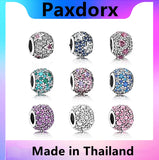 S925 Sterling Silver Sparkling Clip Charm Bead for Bracelet DIY Bangle