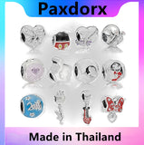 S925 Silver Snail Heart Crystal Charm Bead for DIY Bracelet