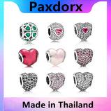 S925 Sterling Silver Beads LoveHeart Charm DIY Bracelet Bangle