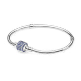 S925 Sterling Silver Classic Head Bracelet Clear CZ Charm Bead