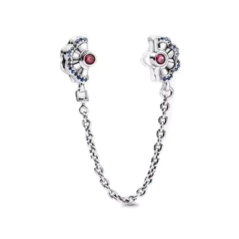 S925 Silver Daisy Flower Safety Chain for Pandora Bracelet