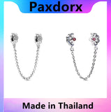 S925 Silver Daisy Flower Safety Chain for Pandora Bracelet