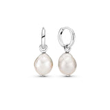 S925 Sterling Silver Baroque Pearl Earrings for Pandora Charm Necklace