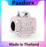 S925 Silver Girl Praying Love Bracelet Pink Bead Pando Bangle